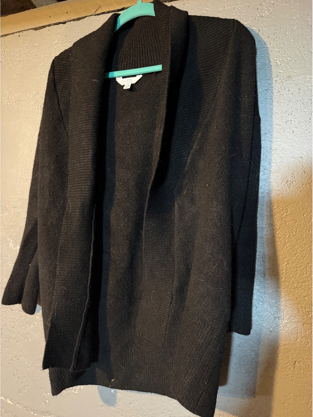 Time and Tru Black Open Front Cardigan Sweater Size Small
